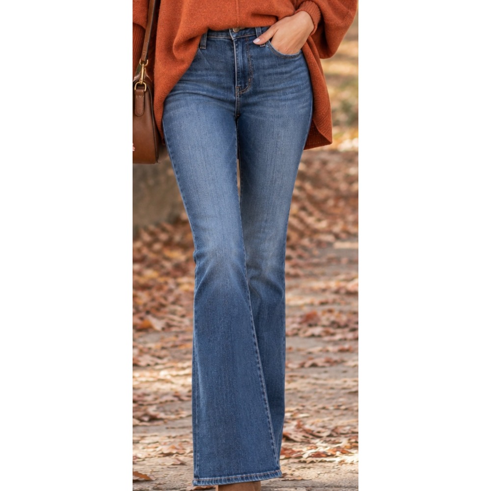 Levis 725 High Rise Bootcut Jeans Medium Wash Blue Denim W30 L30 18759-0121
